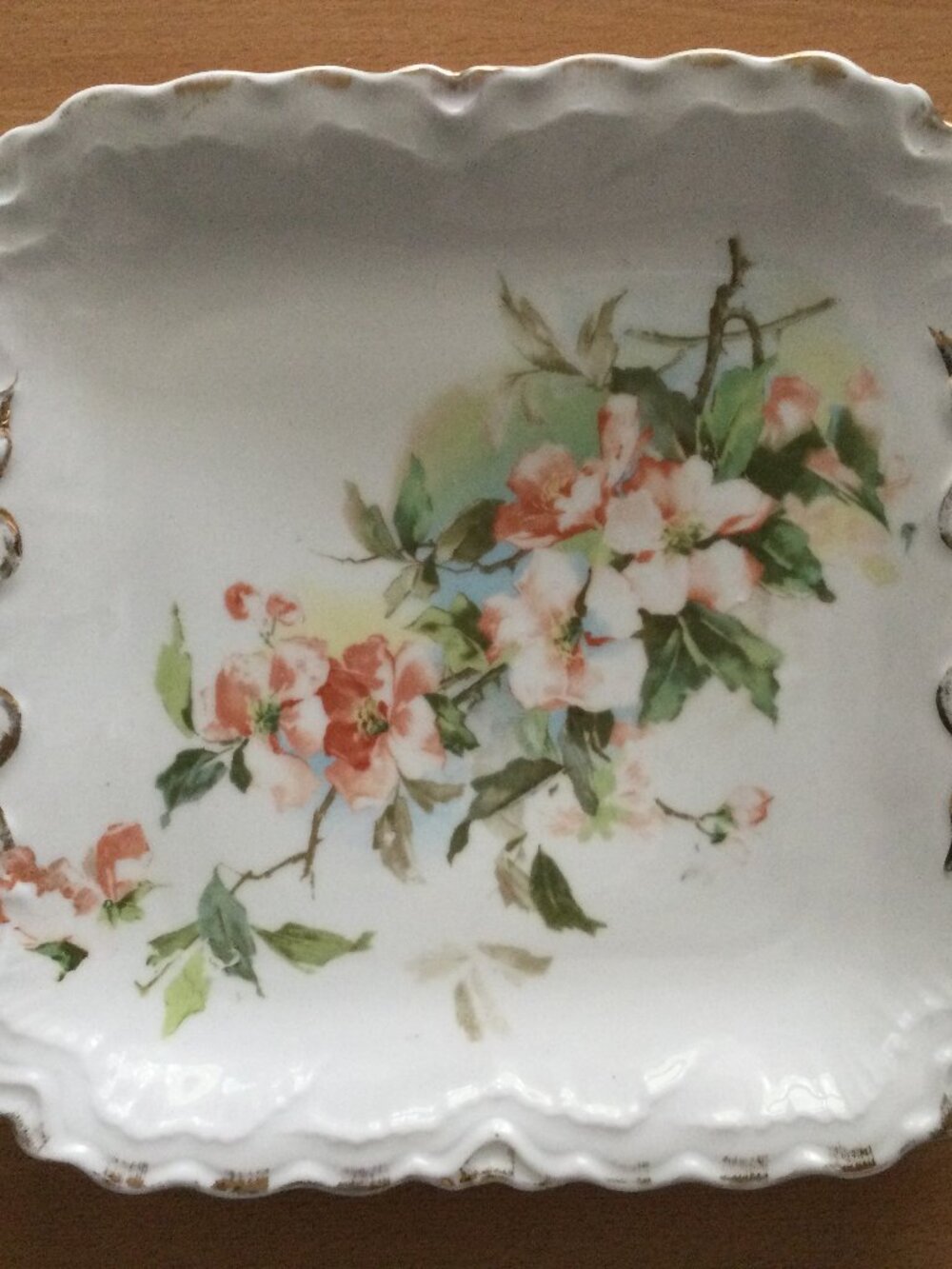 Vintage Bavaria Floral Handled Serving Platter – Scalloped & Gold Trim